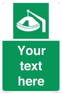 Custom sign Safe condition Davit-launched liferaft